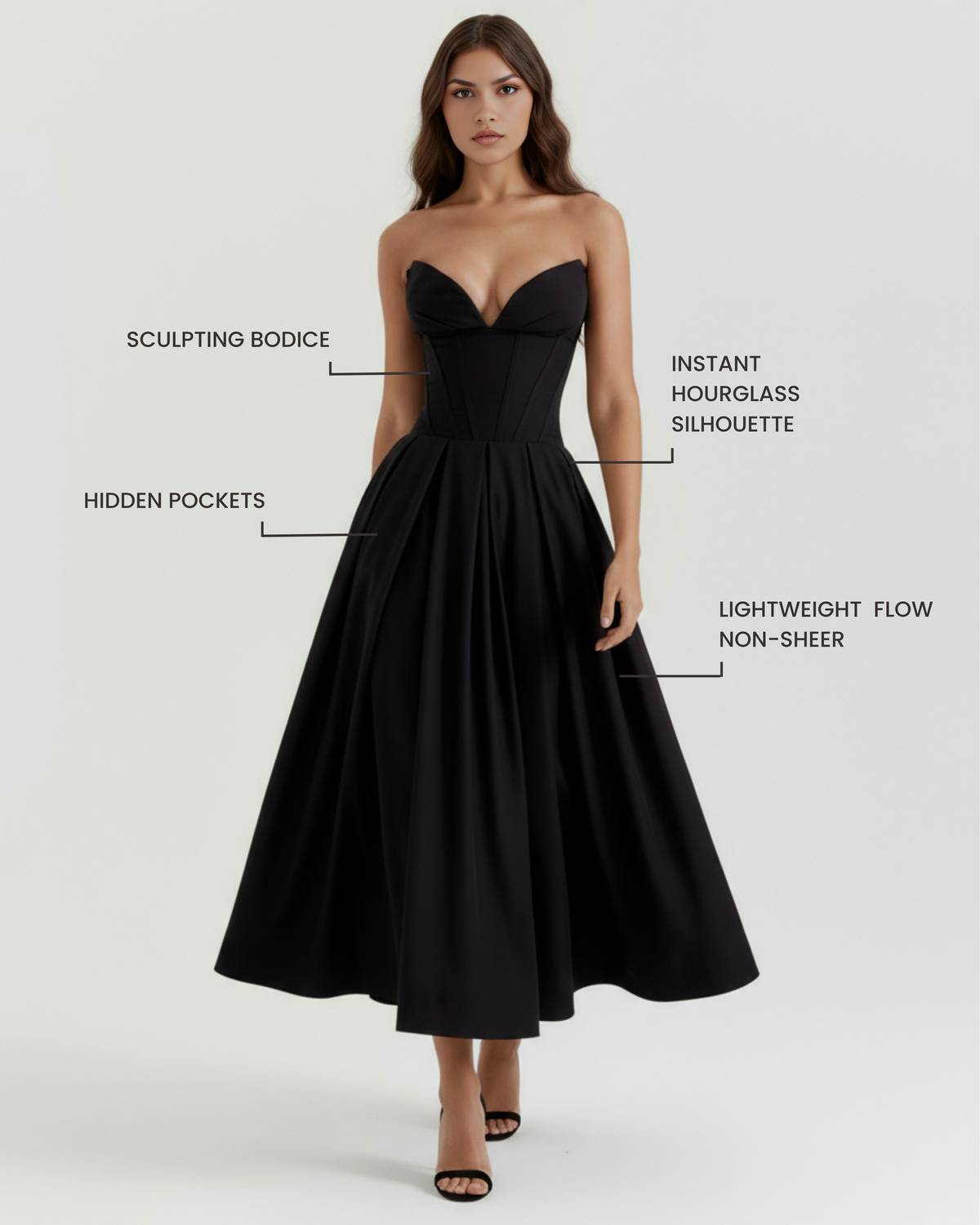 Amalfi — vestido en color negro · Novah Collection [color:Negro]