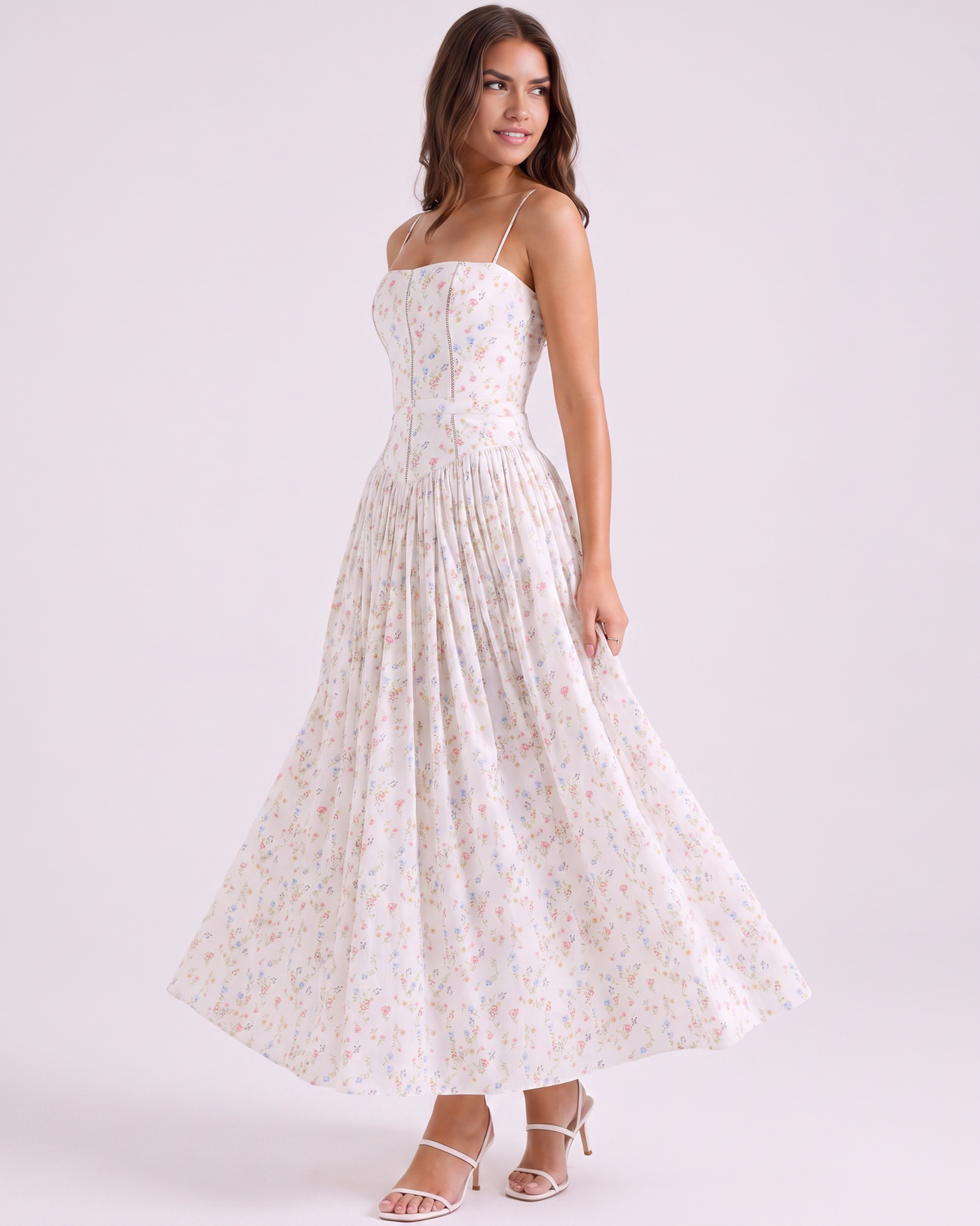 Elizabeth — vestido en color blanco floral · Novah Collection [color:Blanco Floral]