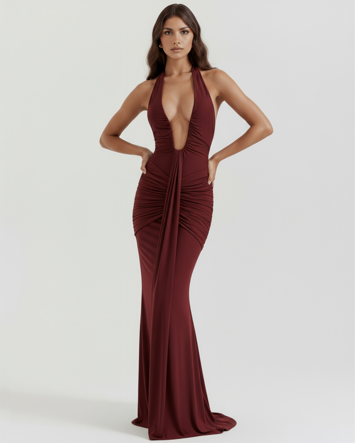 Ariel — vestido en color burdeos · Novah Collection [color:Burdeos]