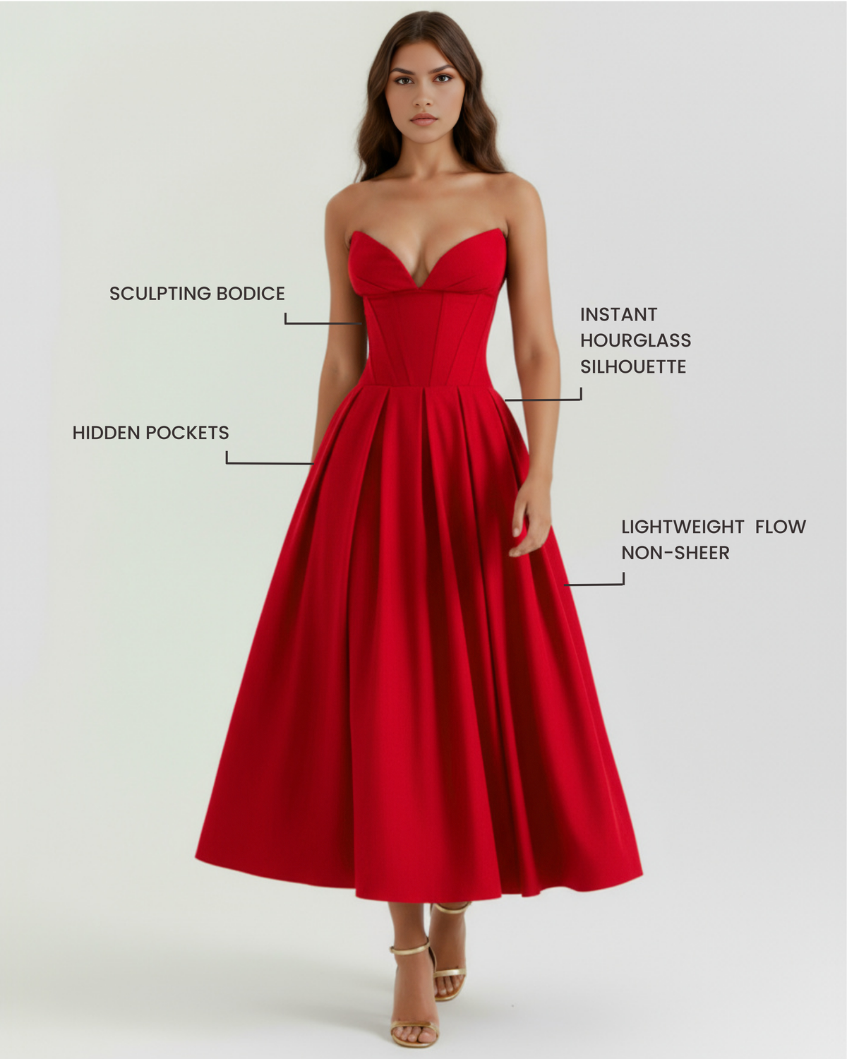 Amalfi — vestido en color rojo · Novah Collection [color:Rojo]