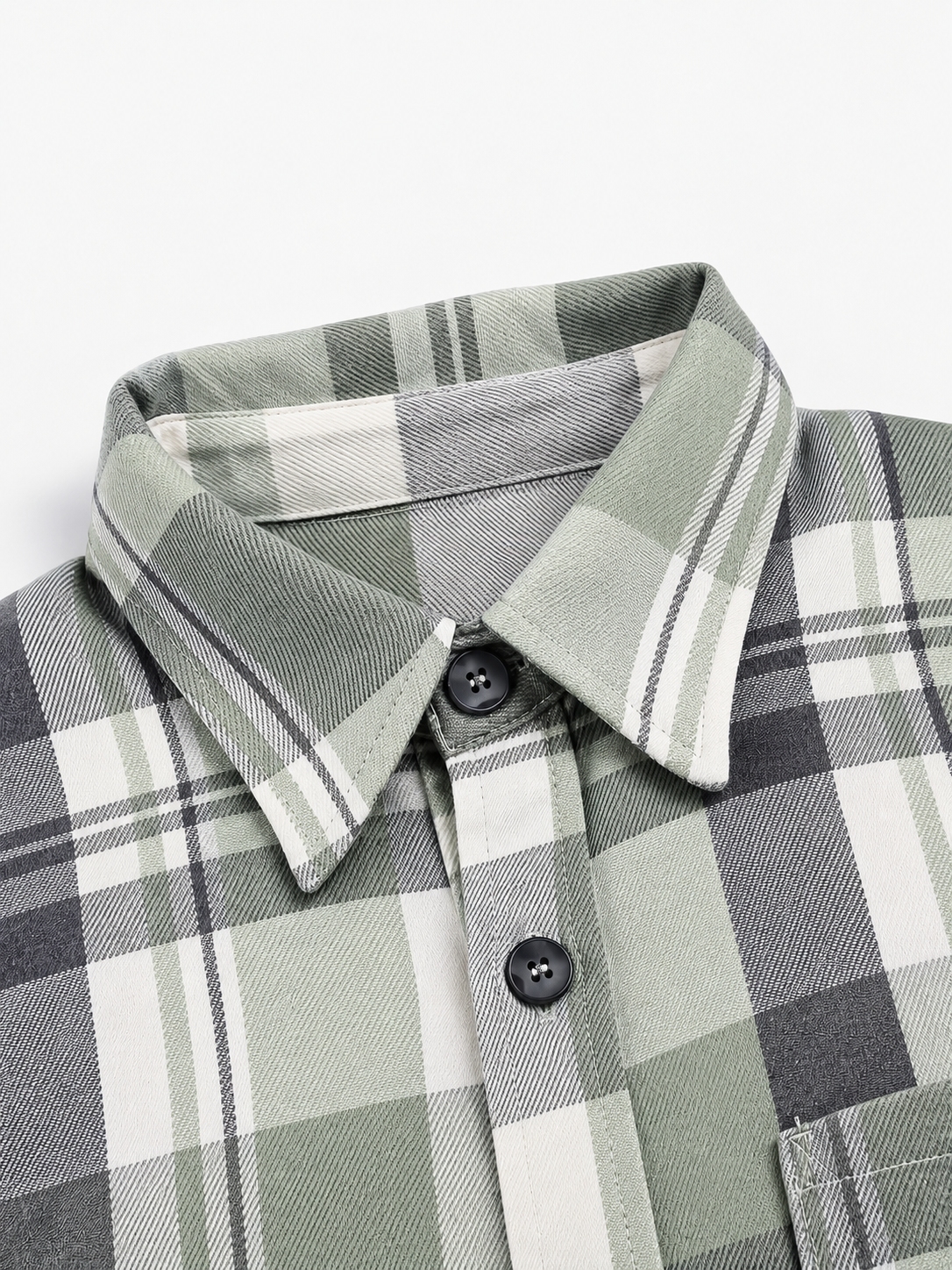 Inés — Camisa de cuadros en color Verde Salvia
· Novah Collection
 [color:Verde Salvia]