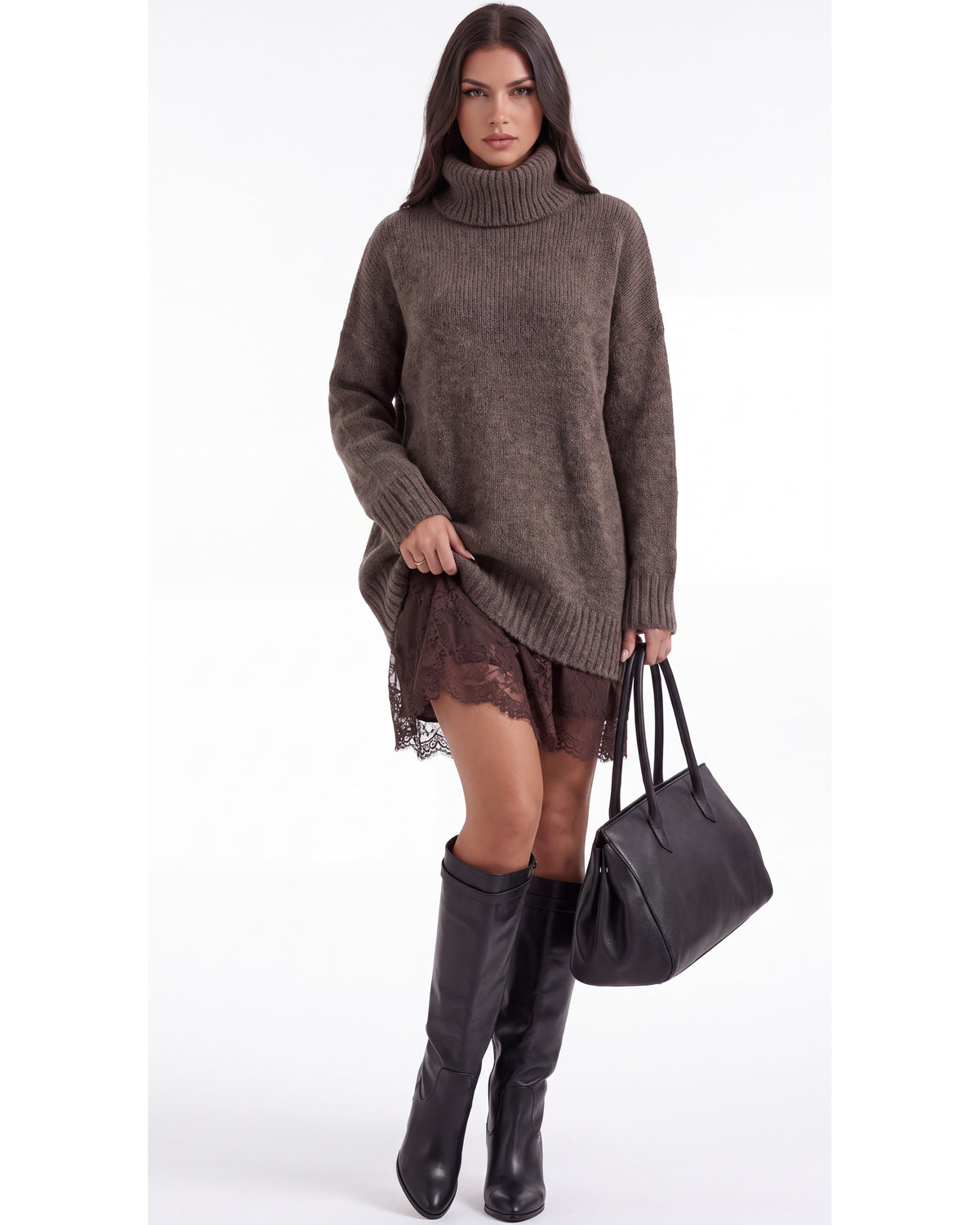 Conjunto Dalia — Conjunto en color marrón
· Novah Collection
 [color:Marron Oscuro]