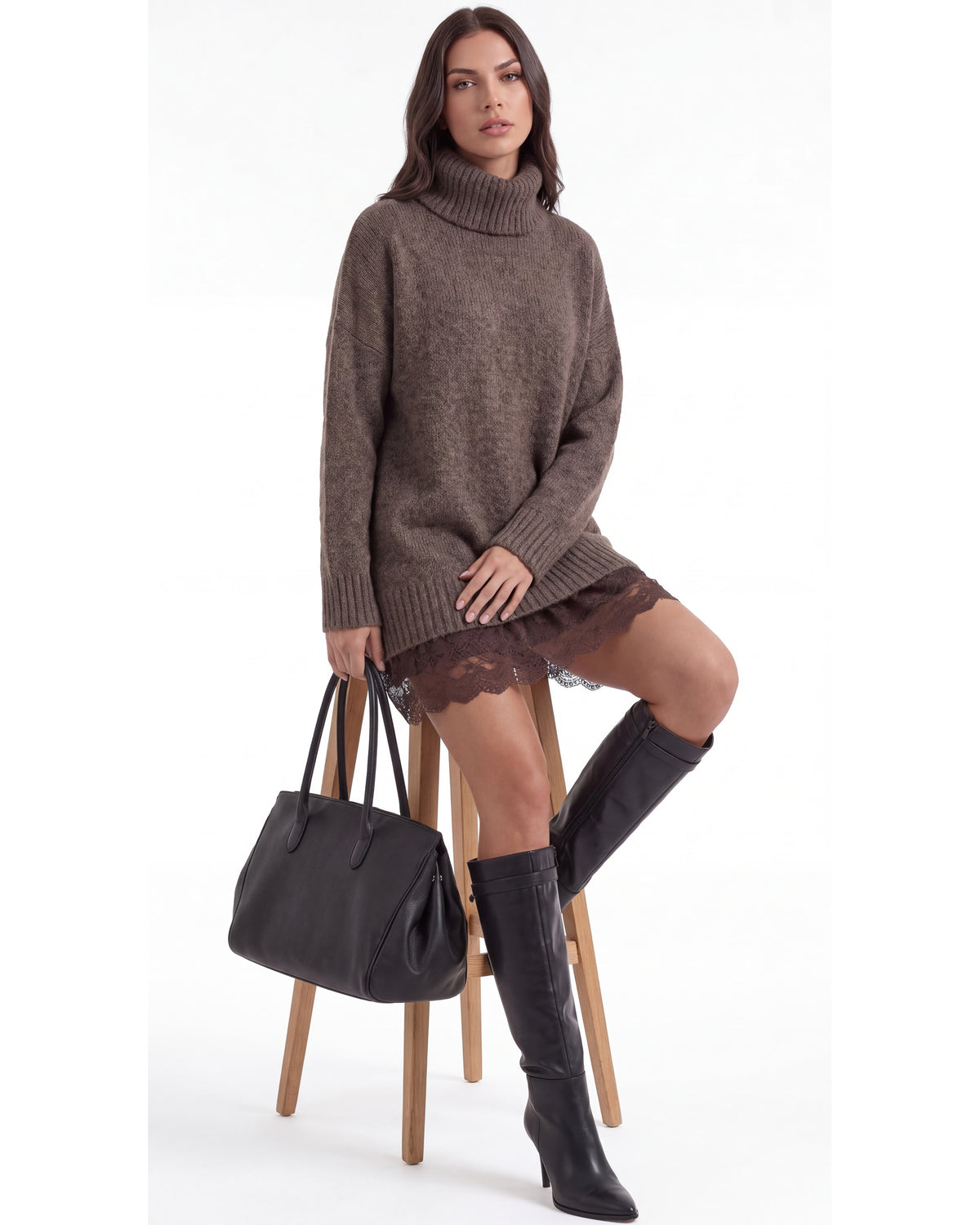 Conjunto Dalia — Conjunto en color marrón
· Novah Collection
 [color:Marron Oscuro]