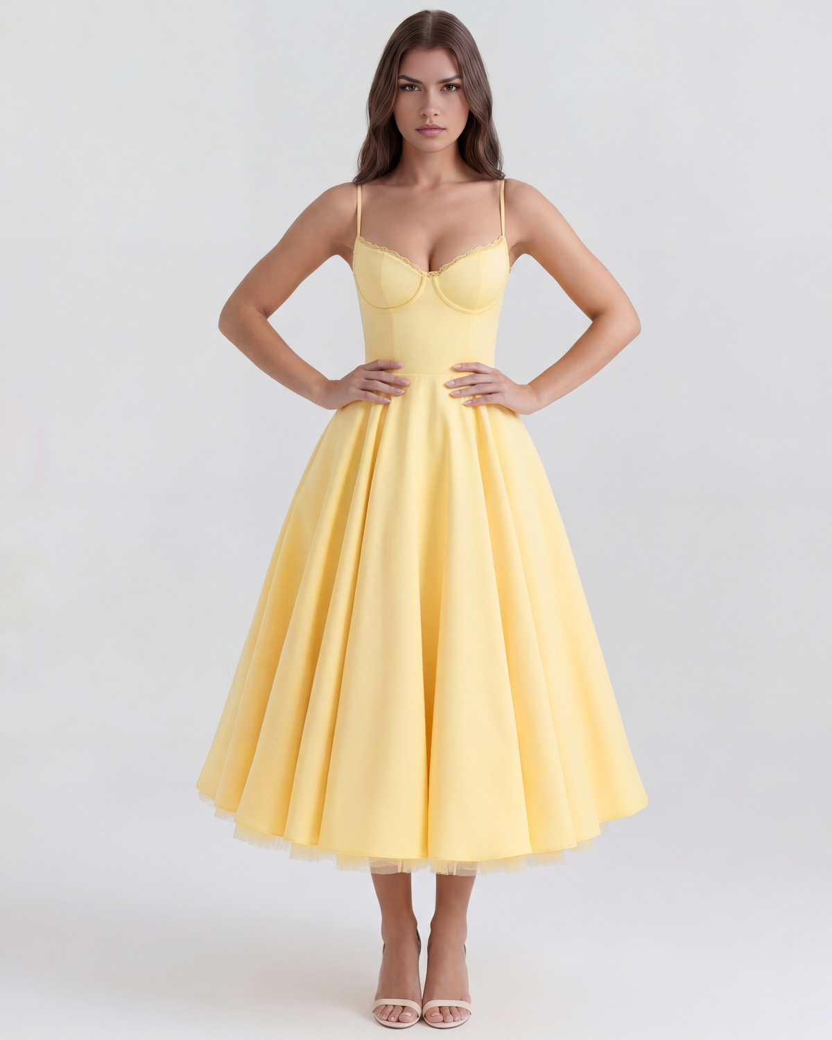 Selene — vestido en color amarillo mantequilla · Novah Collection [color:Amarillo Mantequilla]
