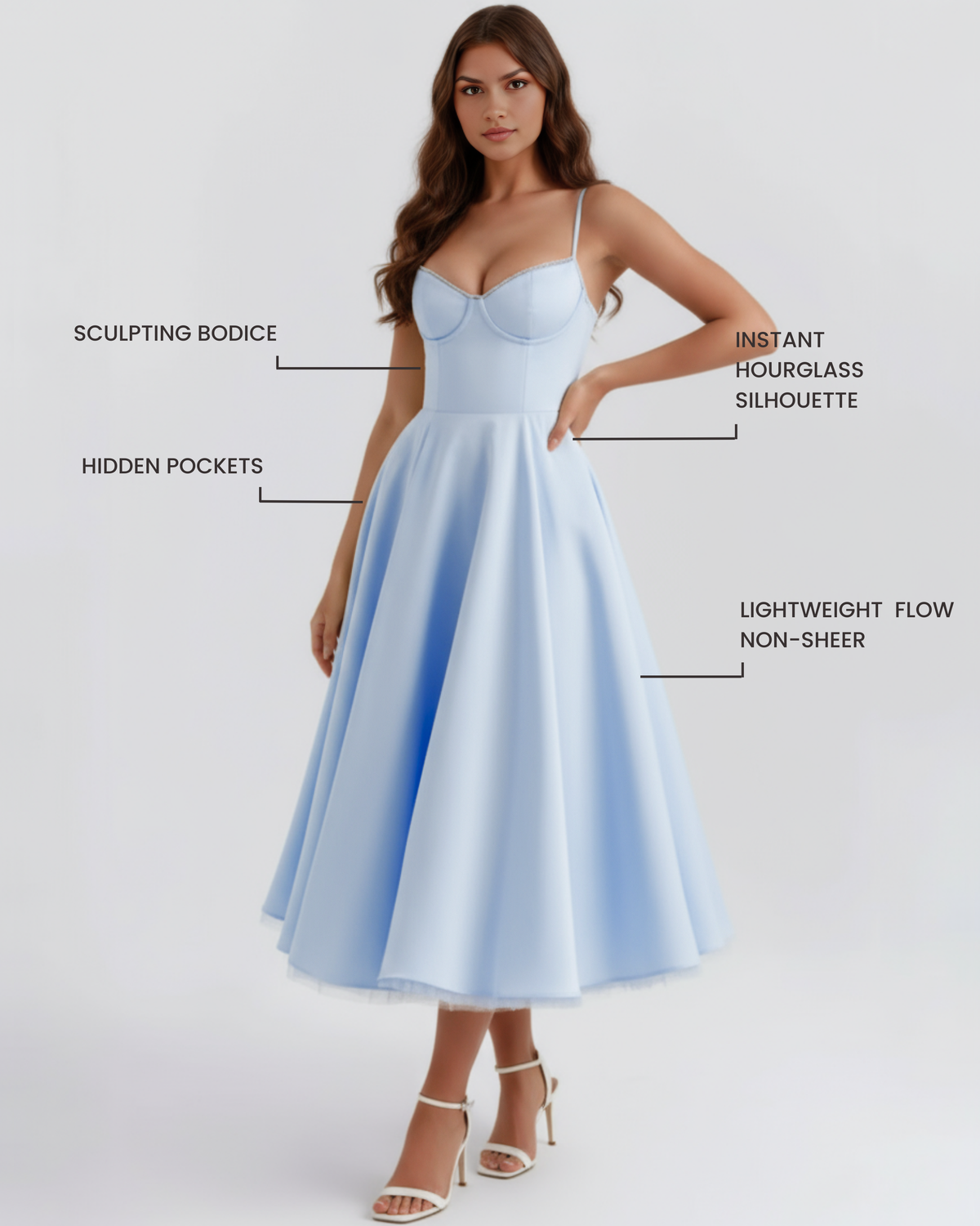 Selene — vestido en color azul bebé · Novah Collection [color:Azul Bebé]