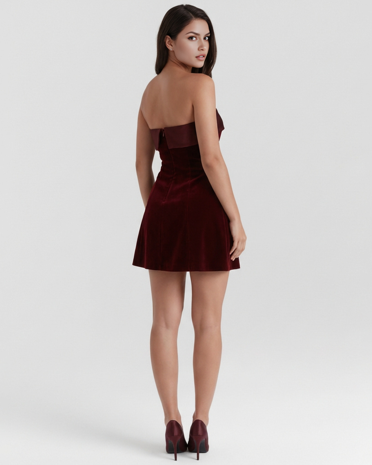 Valentina — vestido en color burdeos · Novah Collection [color:Burdeos]