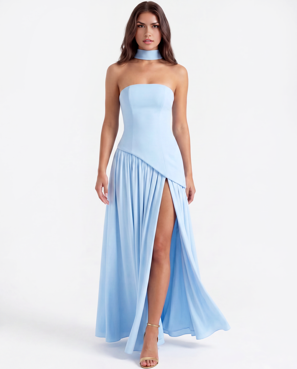 Serena — vestido en color azul bebé · Novah Collection [color:Azul Bebé]