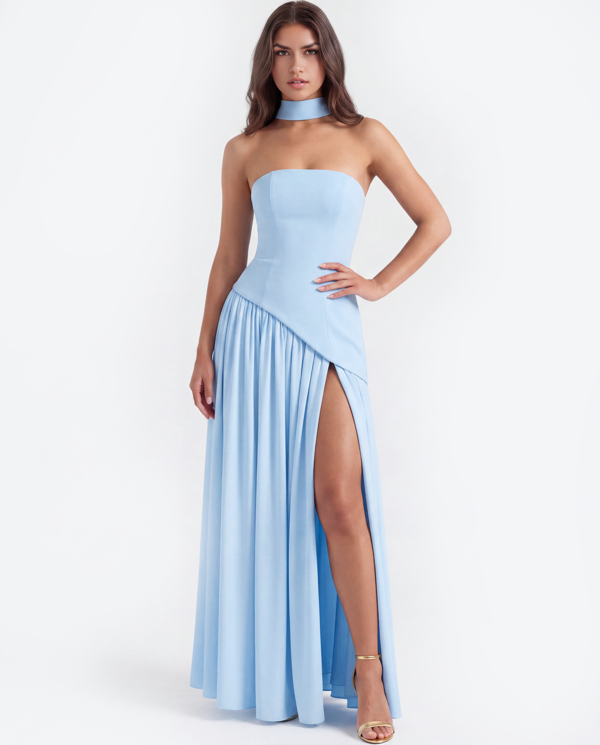 Serena — vestido en color azul bebé · Novah Collection [color:Azul Bebé]