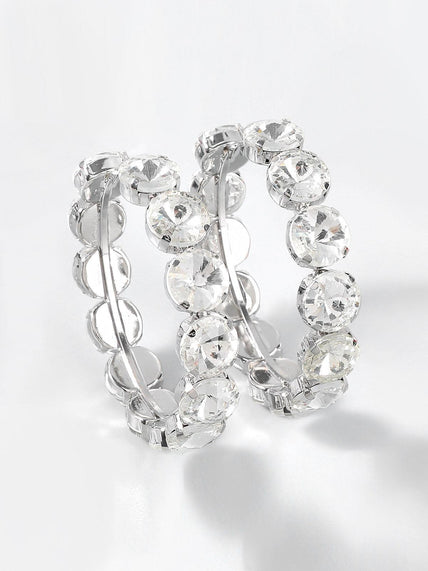 Terra Diamante Hoop Earrings — pendientes en color plateado · Novah Collection [color:Plateado]